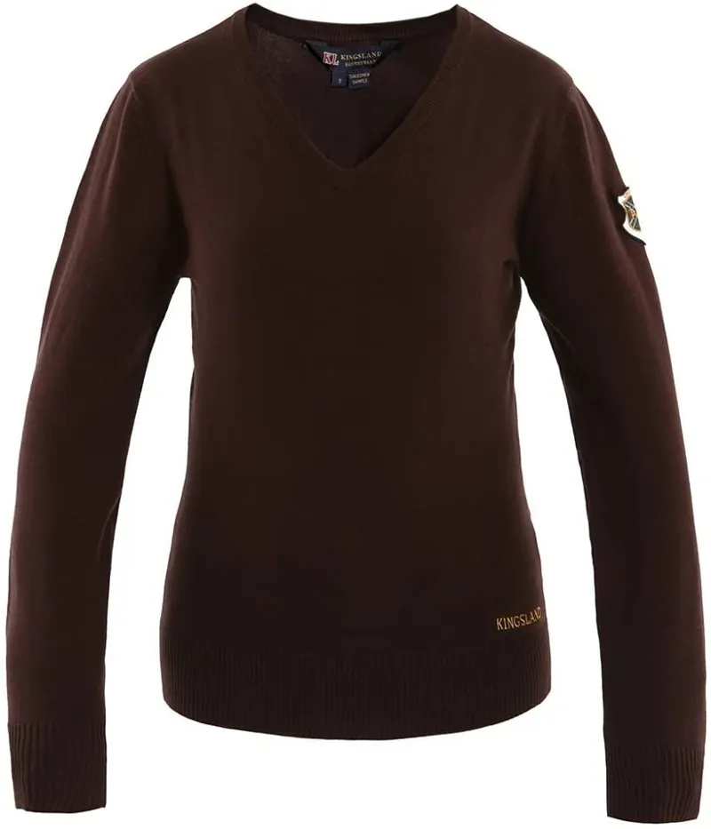 Kingsland Scott Ladies Knitted V-Neck - Turkish Coffee - X-Large 